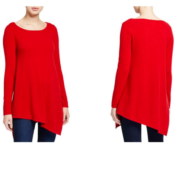 Neiman Marcus Asymmetric Cashmere Gray Sweater XS - Picture 8 of 8